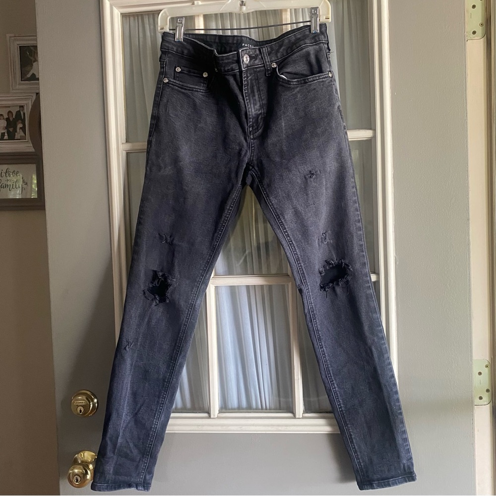 PacSun Black Skinniest Jeans with Distressing